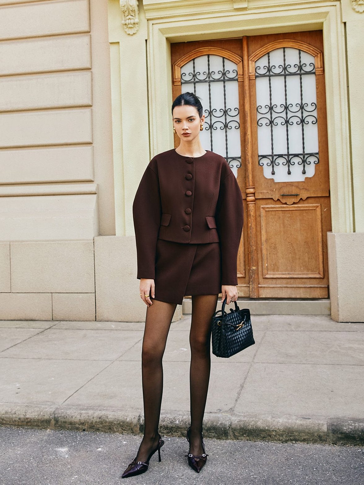 Veste tendance manches bouffantes lune