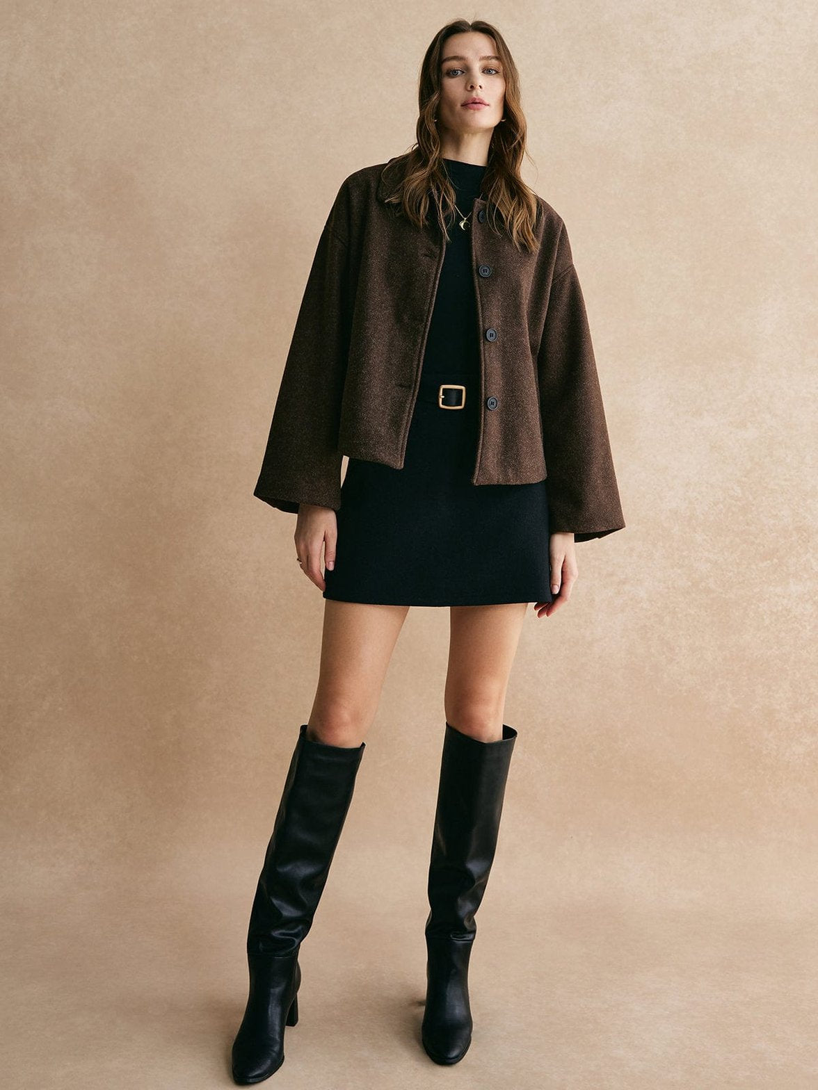 Veste tweed détail manche lune