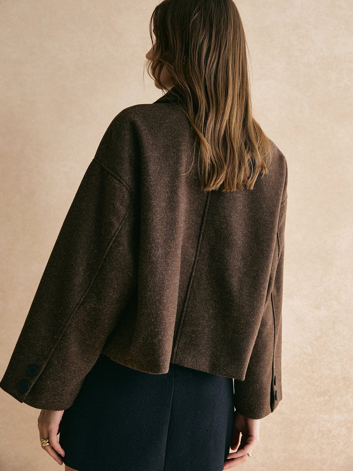 Veste tweed détail tissu pluie