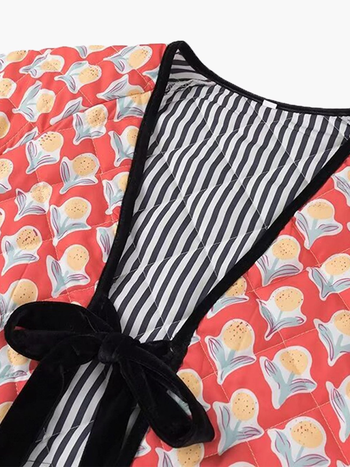 Veste à lacets motif rétro soleil