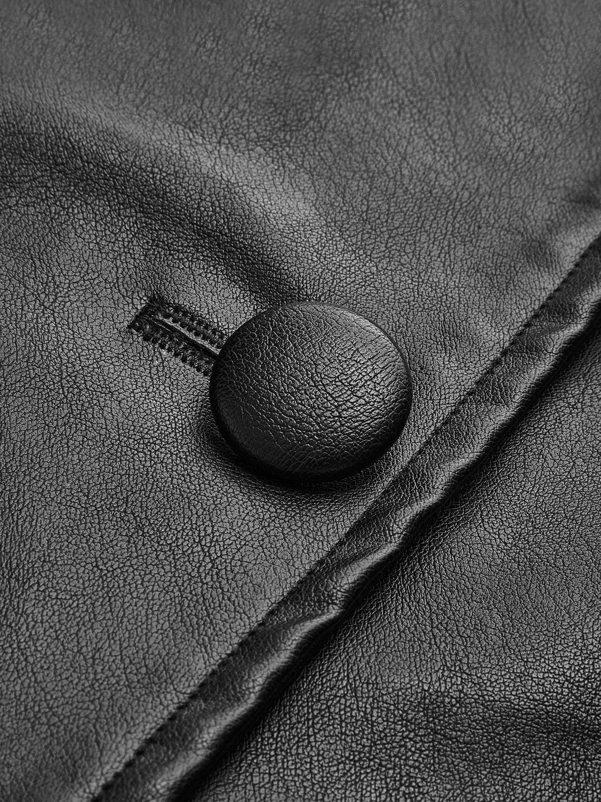 Veste simili-cuir noire vue de dos grâce