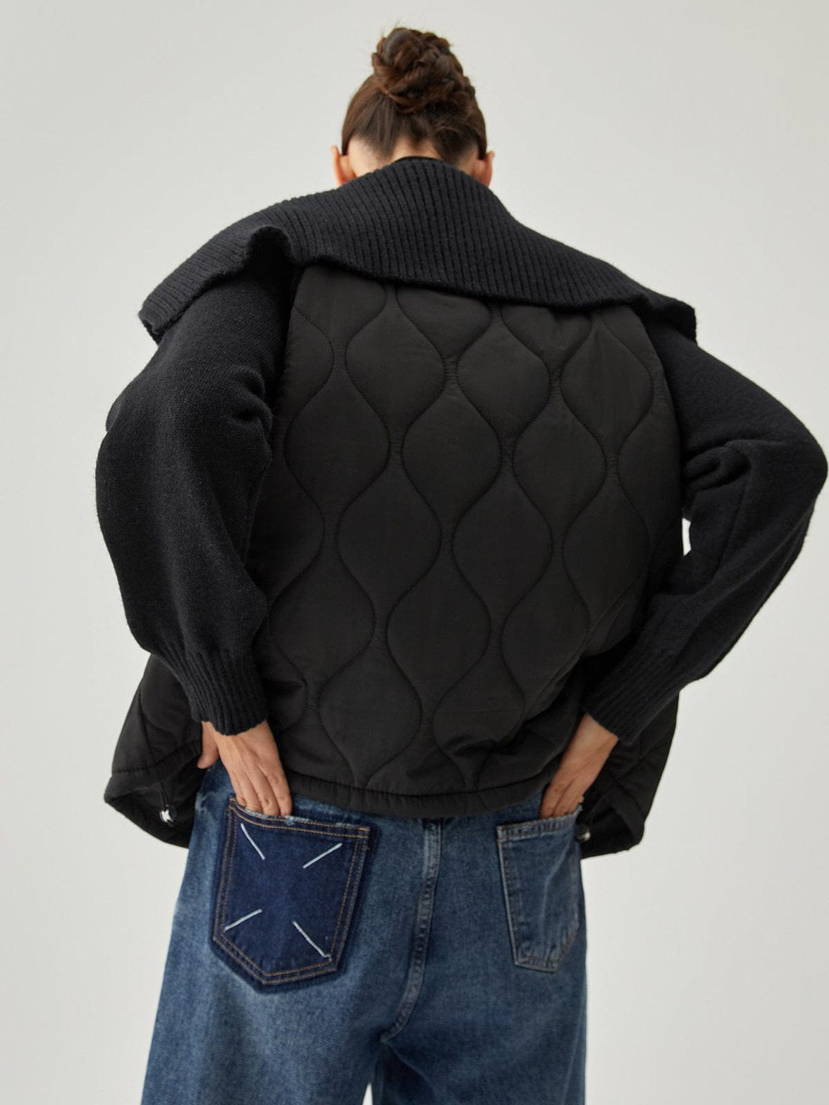 Veste noire matelassée vue dos confort