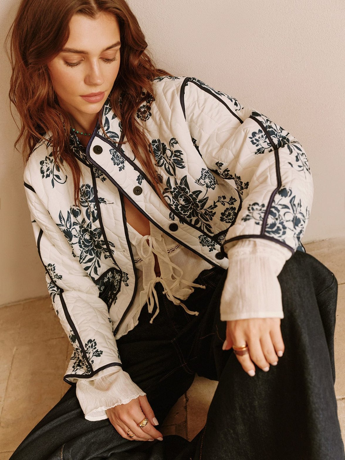 Veste matelassée style bohème paix
