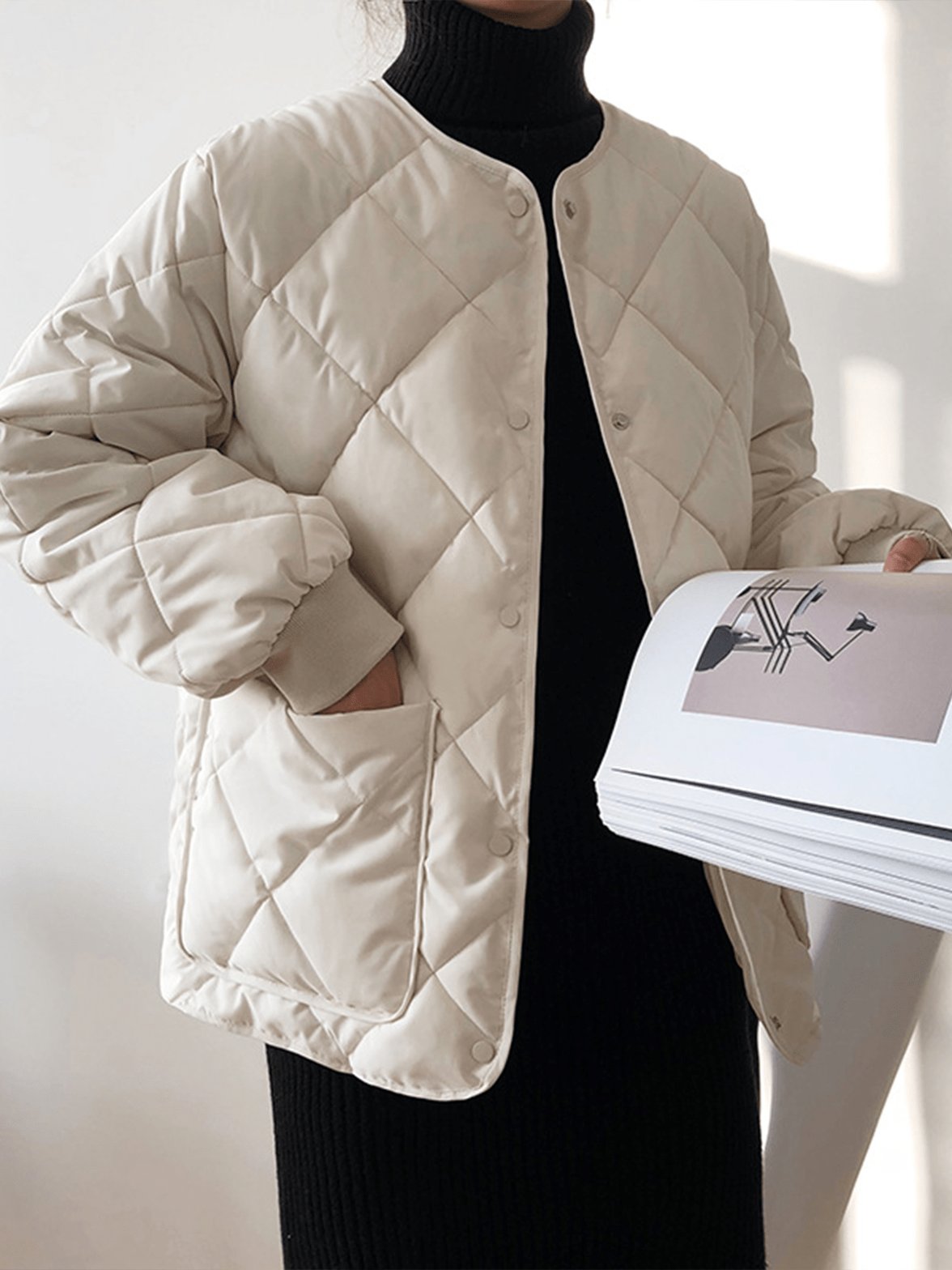 Veste matelassée beige vue de dos harmonie