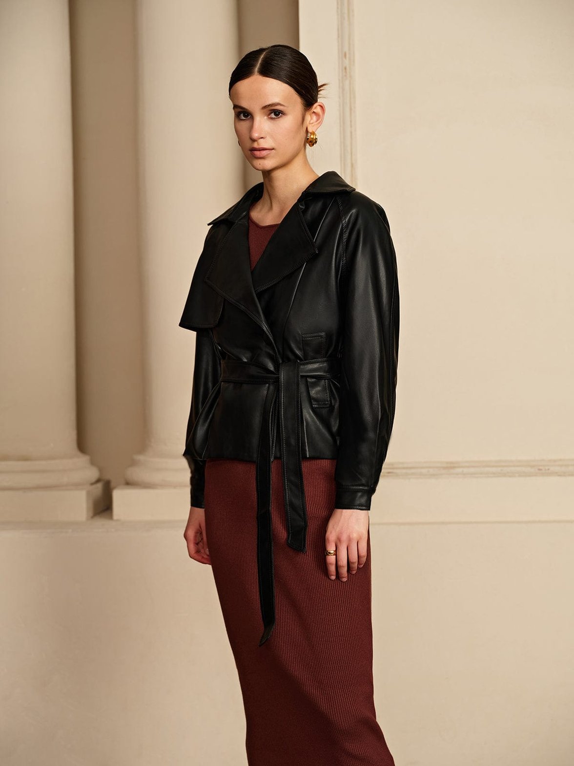 Veste noire style corset luxe