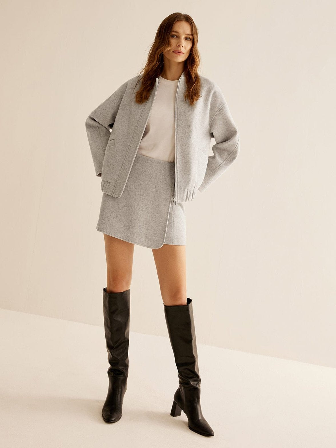Veste tweed détail matière tendresse