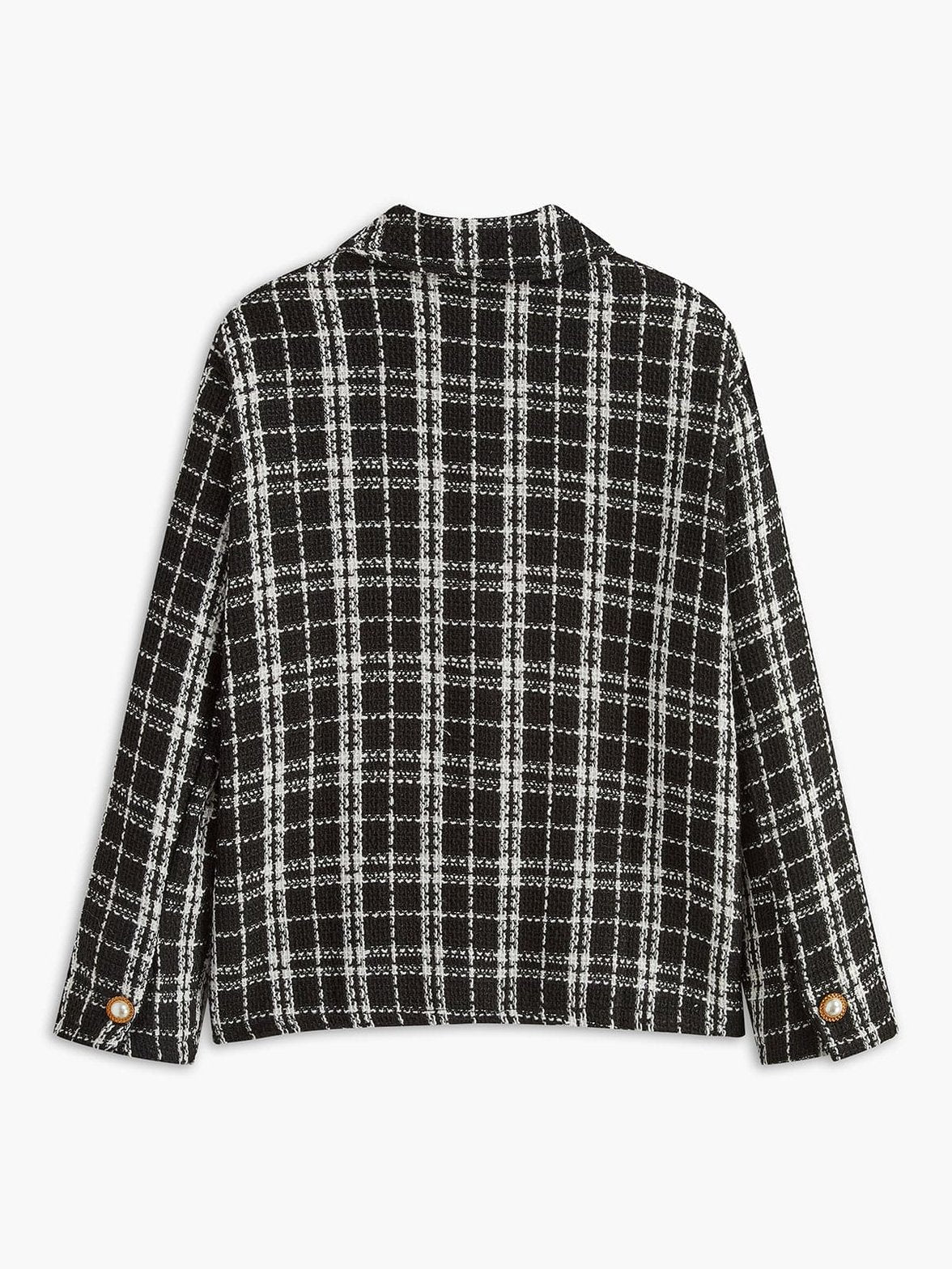 Veste tweed boutons perles vue de face douceur