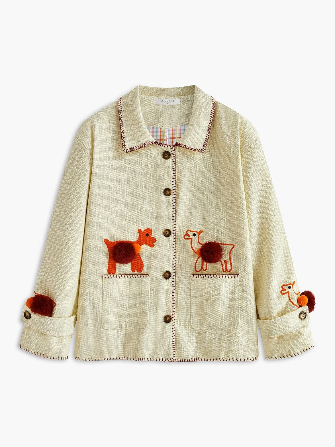 Veste tweed élégante vue de face soleil