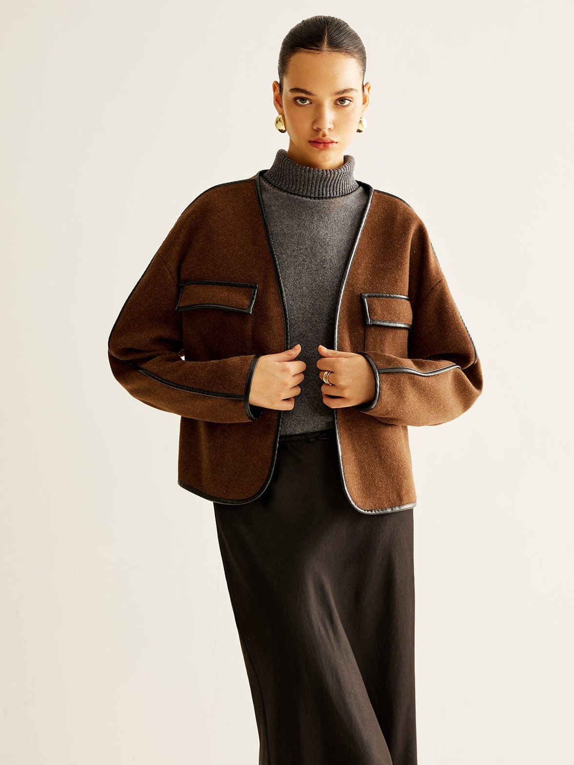 Veste tweed marron vue de dos nuage