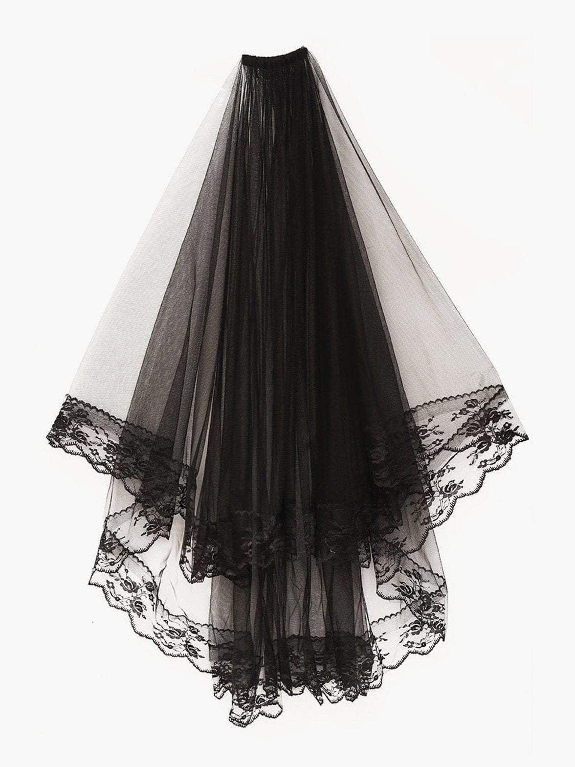 Voile noir dentelle ténébreux