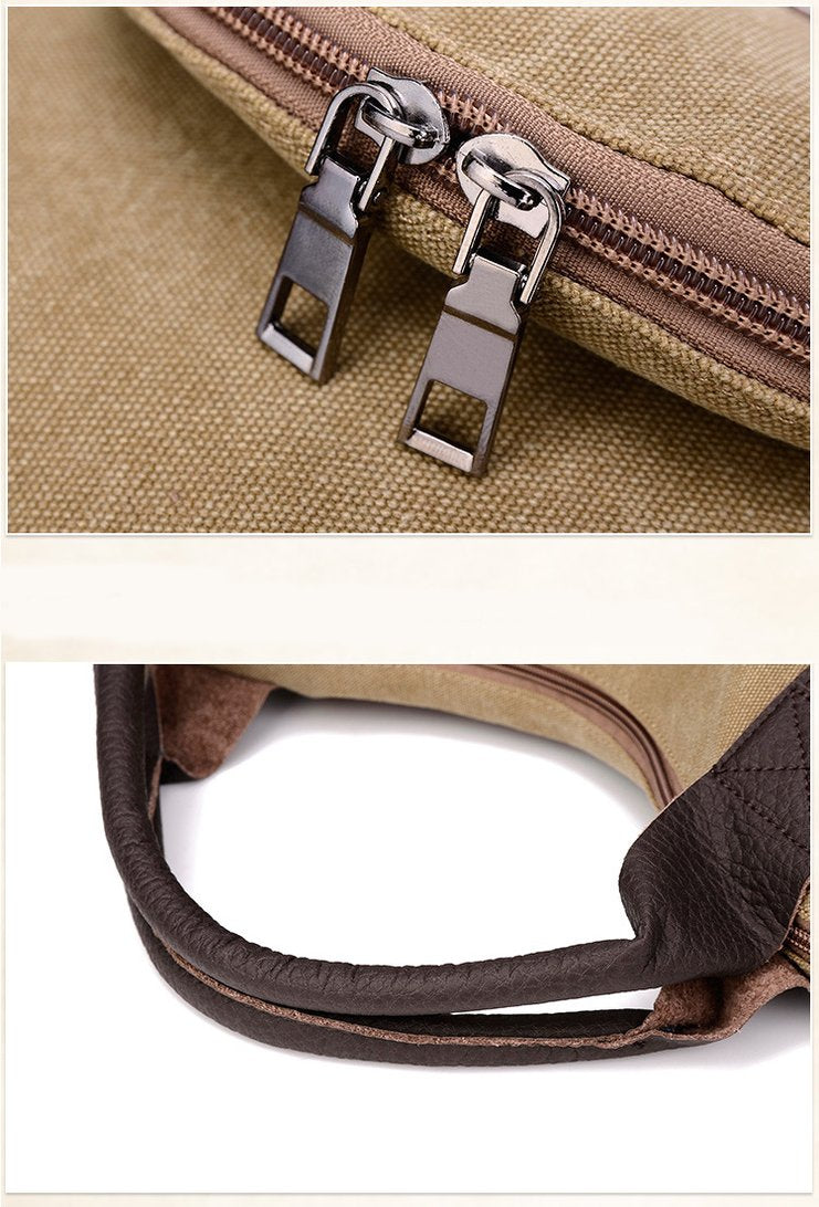Détails sac jolieandjuliette: fermeture éclair double curseur et anse cuir marron