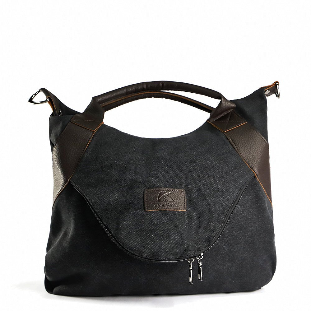 Sac fourre-tout en cuir noir et suède jolieandjuliette élégant pour femme