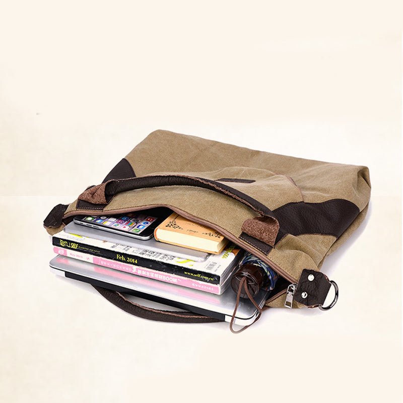 Sac fourre-tout jolieandjuliette en toile beige rempli de livres et accessoires