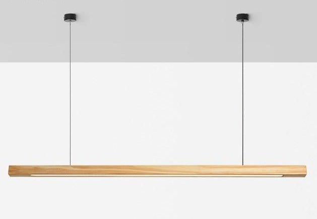 Luminaire Suspendu en Bois LED - Éclairage Élégant et Hauteur Réglable