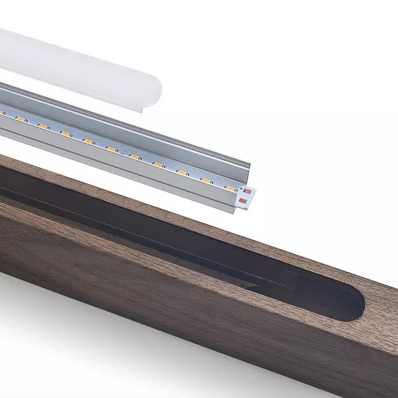 Luminaire Suspendu en Bois LED - Éclairage Élégant et Hauteur Réglable