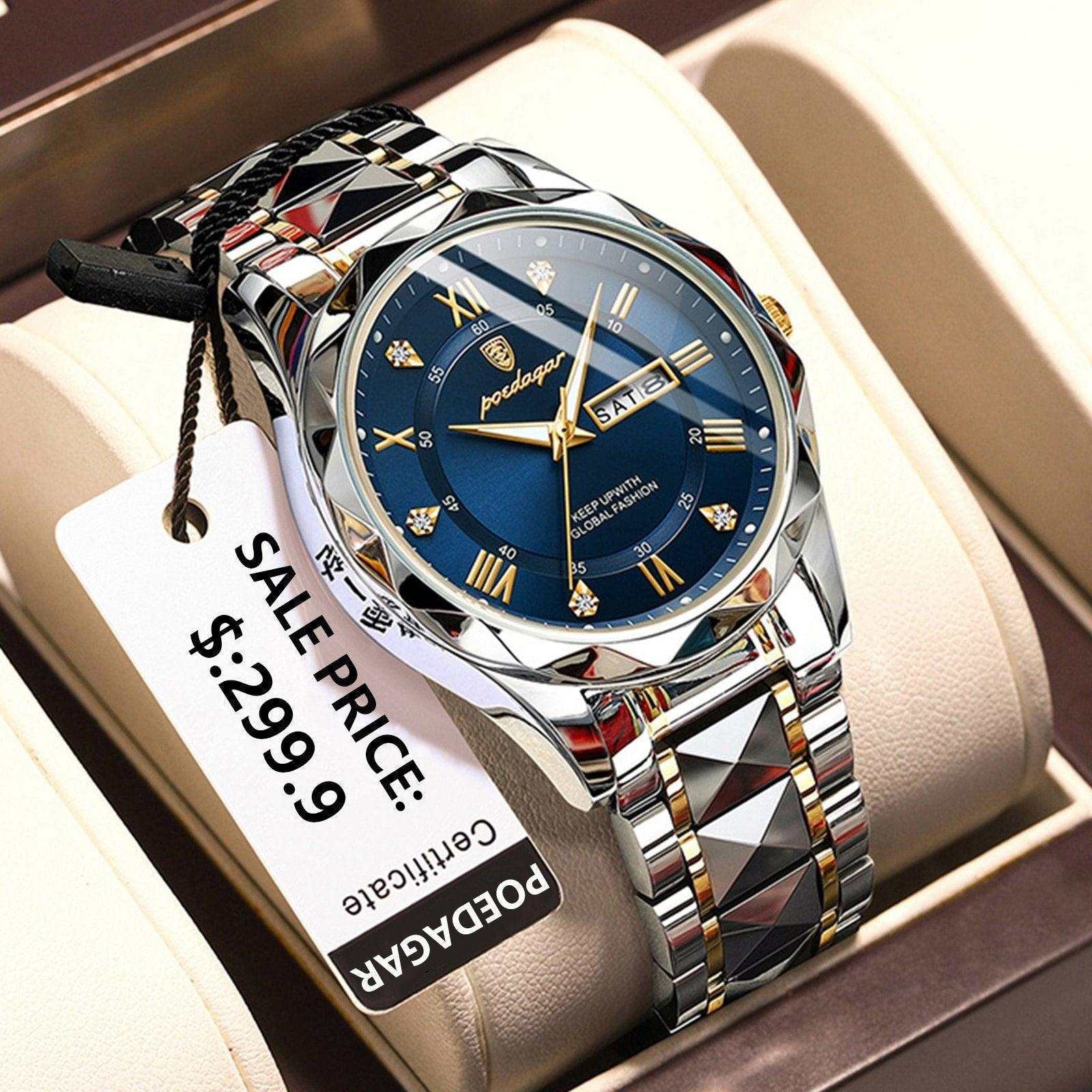 Montre Étanche pour Homme - Élégante en Acier Inoxydable et Précise