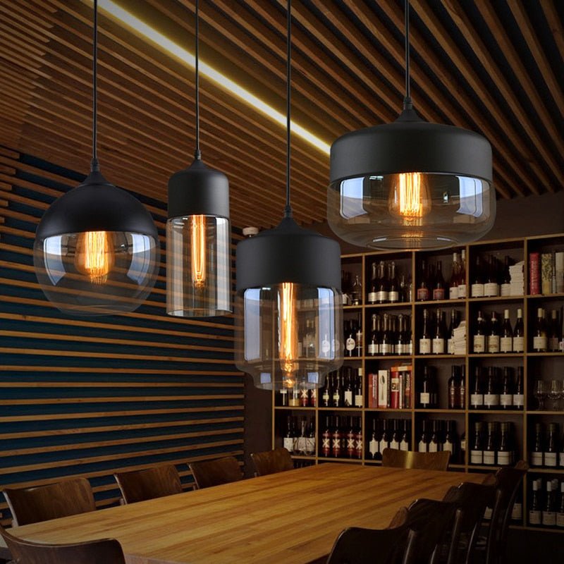 Éclairage Loft Chic Moderne - Lampe en Fer et Verre de Qualité