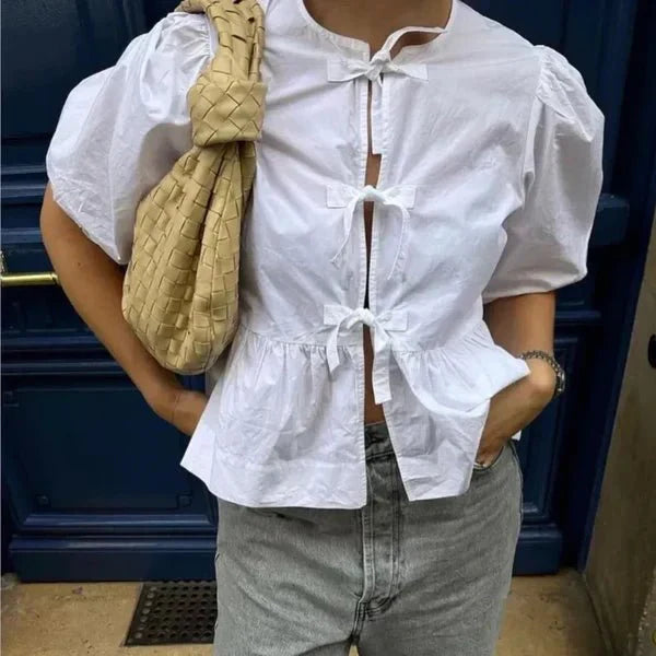 Blouse Femme à Manches Bouffantes - Élégance et Confort au Quotidien