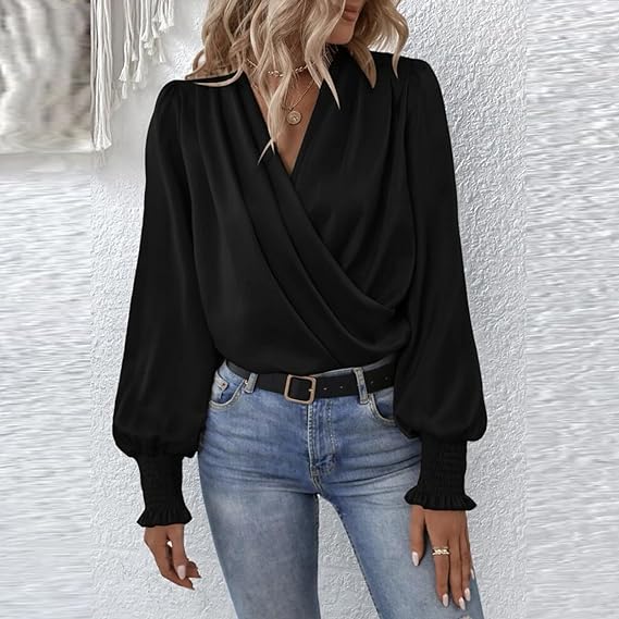 Blouse à Manches Longues Femme - Élégante et Confortable pour Toutes Occasions