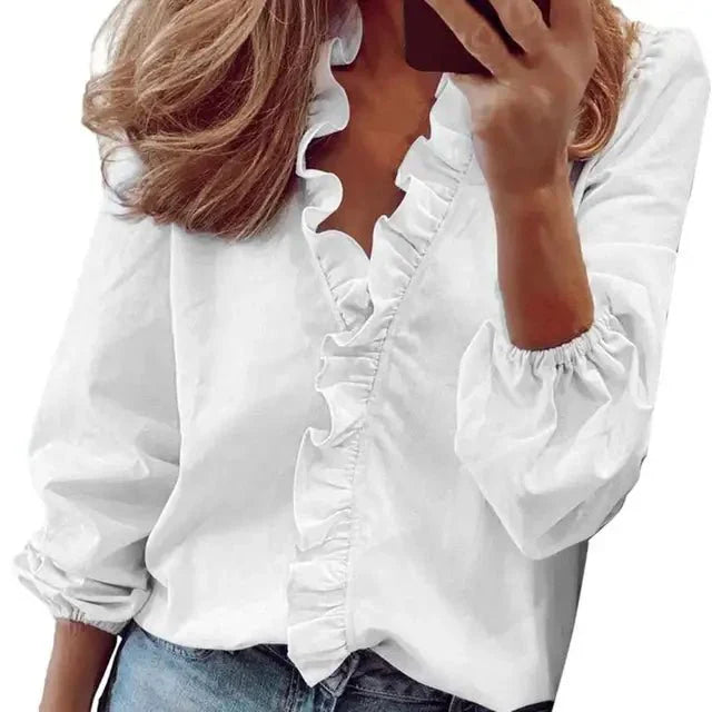 Blouse Femme Tissu Doux - Manches Bouffantes et Confort Optimal