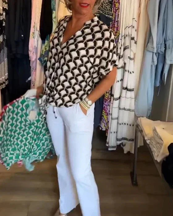 Blouse Imprimée Femme Légère - Tissu Aérien et Style Polyvalent