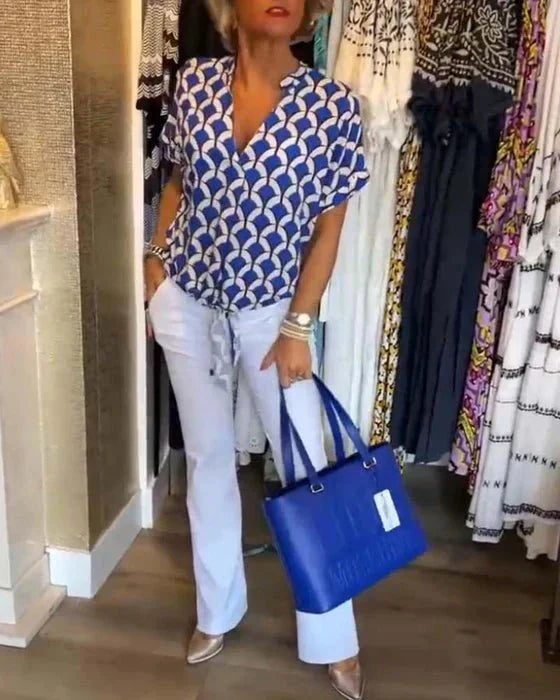 Blouse Imprimée Femme Légère - Tissu Aérien et Style Polyvalent