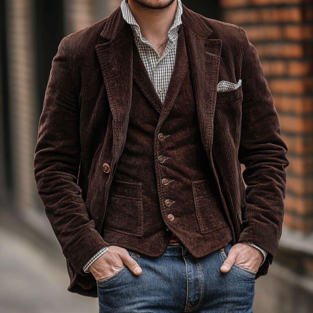 Ensemble Blazer et Gilet pour Hommes - Élégance Vintage et Confort Optimal