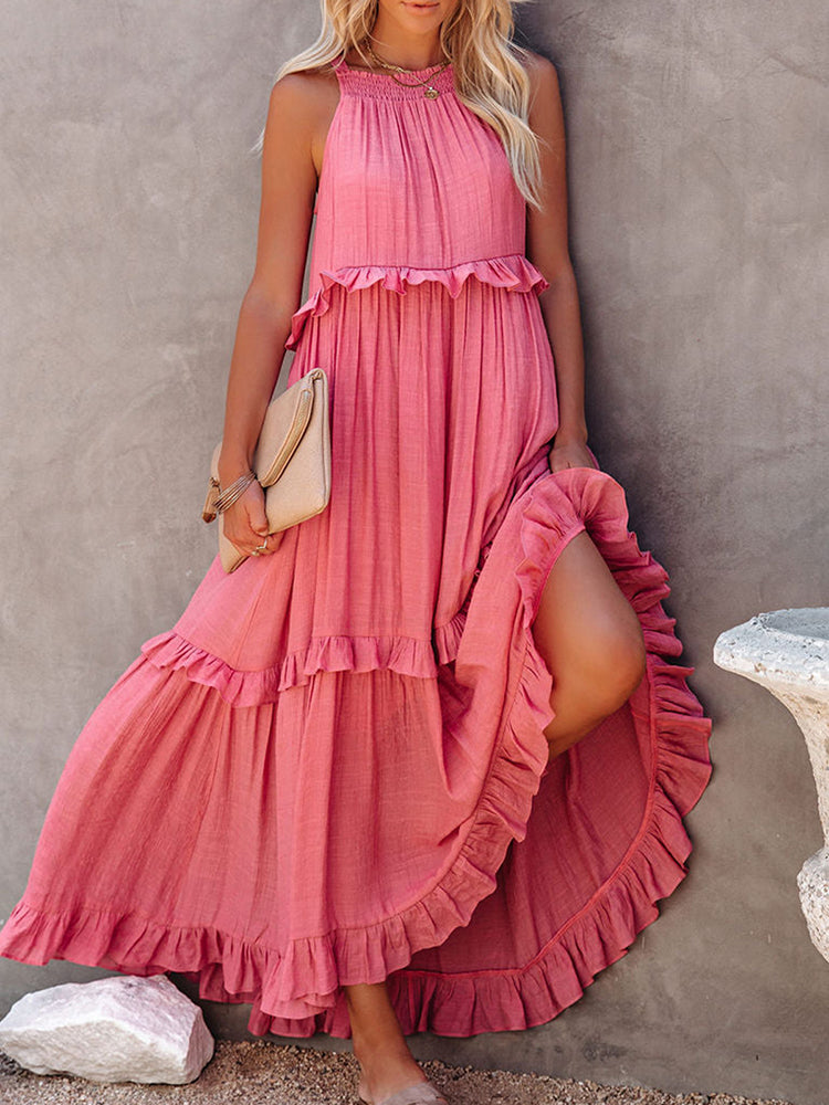 Robe de Soirée Élégante Sans Manches - Tissu Léger et Confortable pour Toutes les Occasions