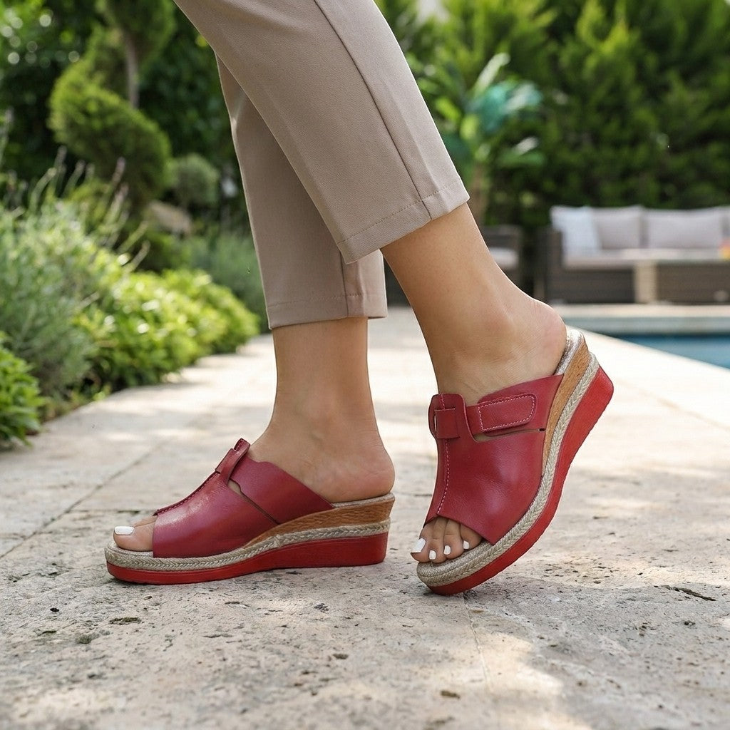 Sandales rembourrées colorées femme semelle de maintien style estival lumineux