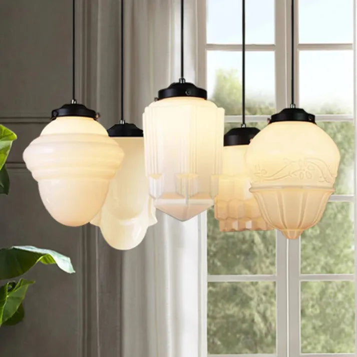 Lampe Pendante Géométrique Vintage - Éclairage Chaud et Design Élégant