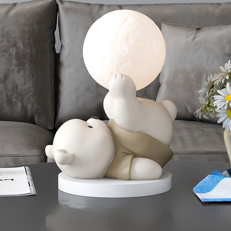 Lampe Ourson en Forme de Lune - Veilleuse Apaisante et Décorative