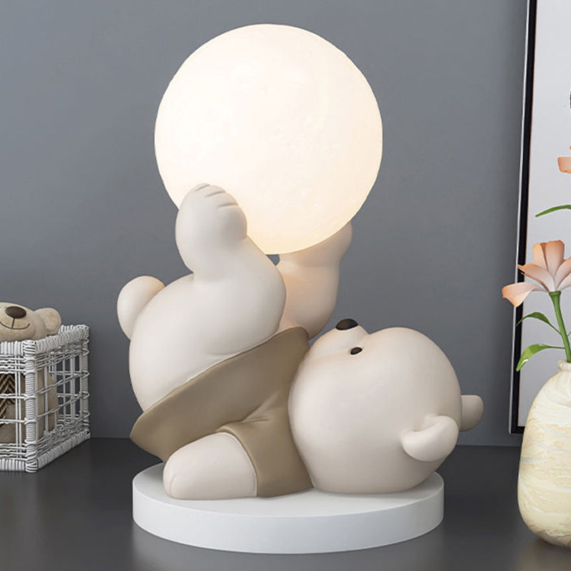Lampe Ourson en Forme de Lune - Veilleuse Apaisante et Décorative