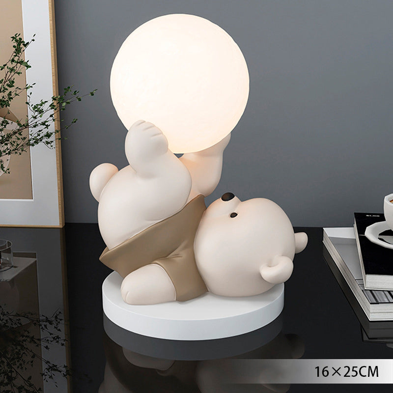 Lampe Ourson en Forme de Lune - Veilleuse Apaisante et Décorative