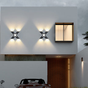 Applique Murale LED en Forme de X - Éclairage Extérieur Résistant aux Intempéries