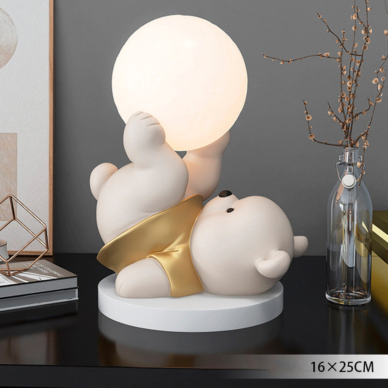 Lampe Ourson en Forme de Lune - Veilleuse Apaisante et Décorative