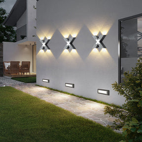 Applique Murale LED en Forme de X - Éclairage Extérieur Résistant aux Intempéries