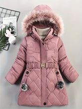 Manteau d'Hiver pour Filles - Douillet avec Capuche en Fausse Fourrure