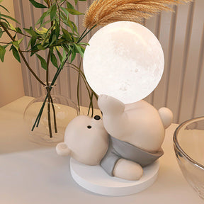 Lampe Ourson en Forme de Lune - Veilleuse Apaisante et Décorative