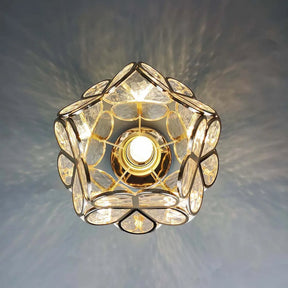 Luminaire Suspendu en Verre Floral - Élégant Design pour Ambiance Accueillante