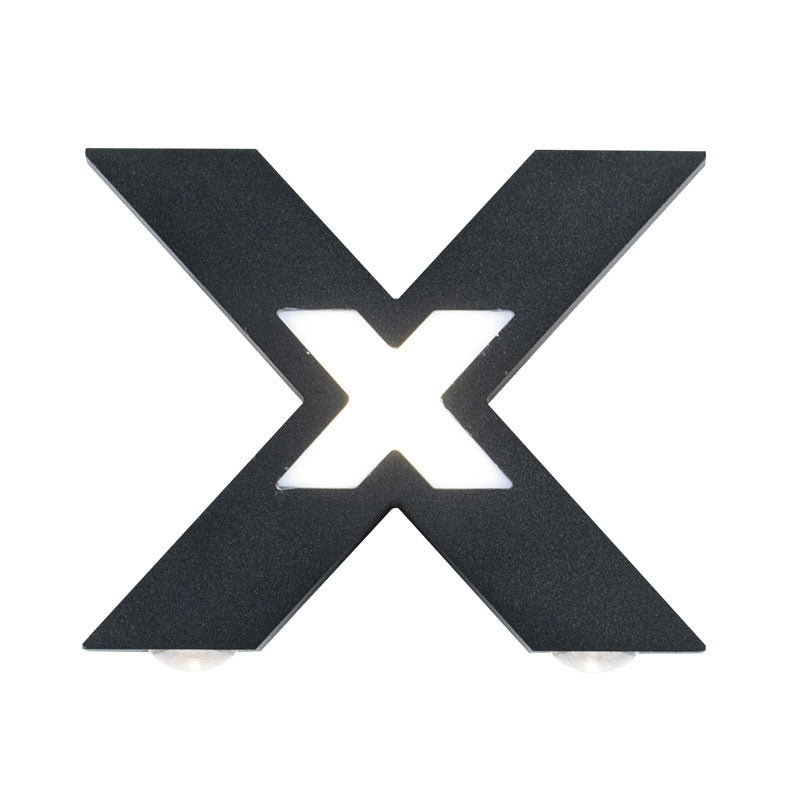 Applique Murale LED en Forme de X - Éclairage Extérieur Résistant aux Intempéries