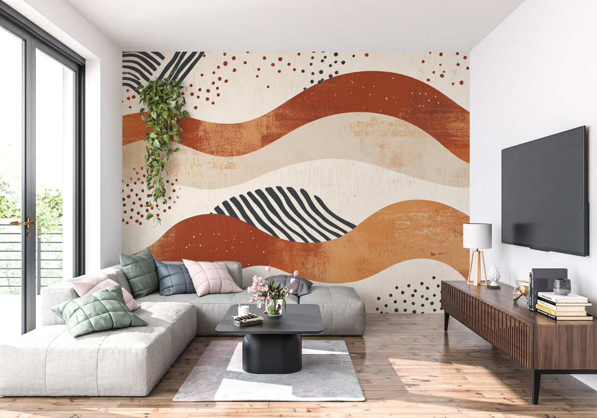 Papier Peint Terracotta Inspiration Japandi