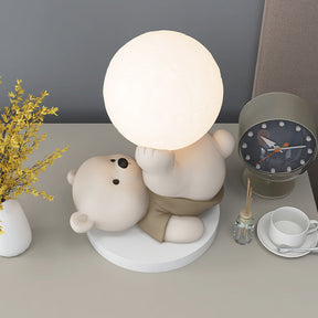 Lampe Ourson en Forme de Lune - Veilleuse Apaisante et Décorative