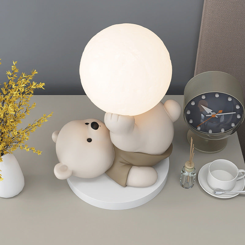Lampe Ourson en Forme de Lune - Veilleuse Apaisante et Décorative