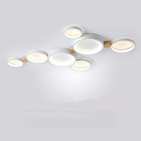 Plafonnier Élégant Blanc et Gris - Design Moderne et Illumination Uniforme