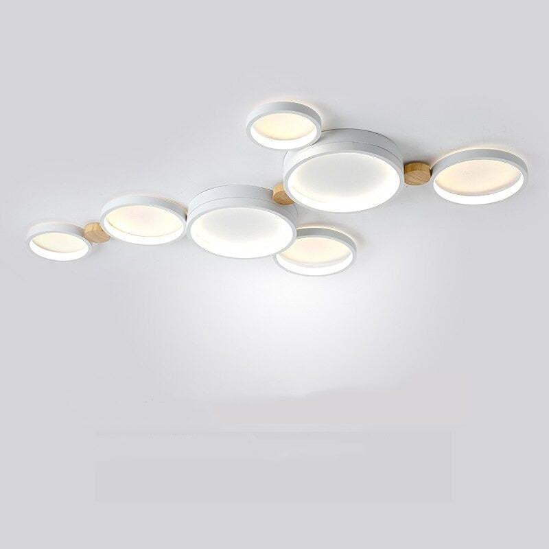 Plafonnier Élégant Blanc et Gris - Design Moderne et Illumination Uniforme