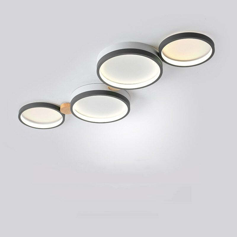 Plafonnier Élégant Blanc et Gris - Design Moderne et Illumination Uniforme