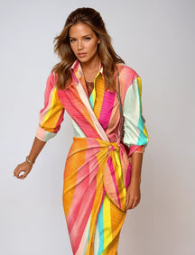 Robe Maxi Élégante Imprimé Abstrait - Style Chic et Confort Optimal