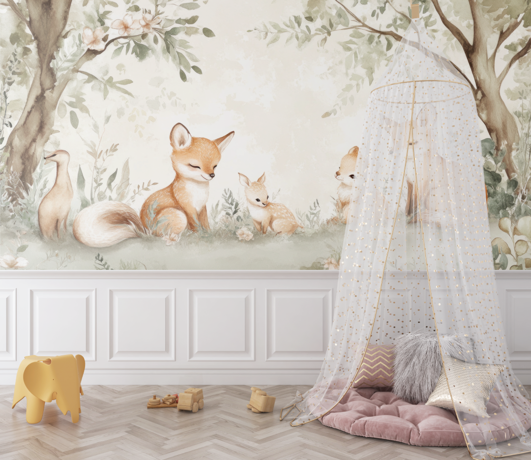 Baby Fox Family Wallpaper