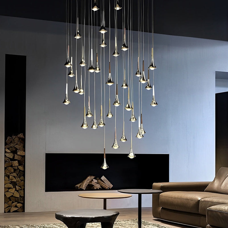 Pendentif LED en Goutte d'Eau - Éclairage Économe et Élégant pour Escaliers