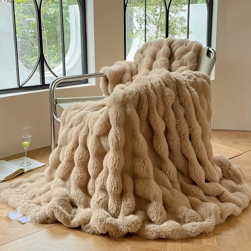 Couverture en Fausse Fourrure Douce - Luxe et Confort pour Toutes les Saisons